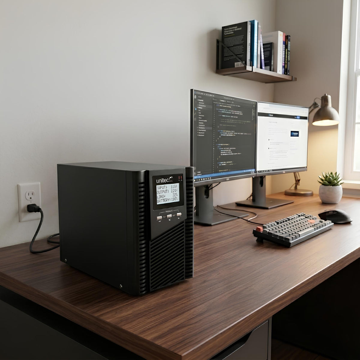 UPS Online Unitec UN-900 1000VA 900W Doble Conversión LCD USB RS232 con 4 Tomas NEMA