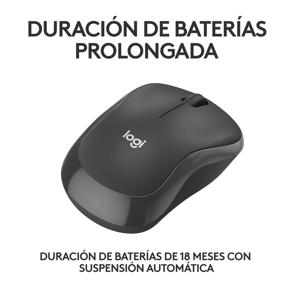 Logitech M240 Silent Ratón Bluetooth Inalámbrico 90% Más Silencioso Compacto y Cómodo - Negro