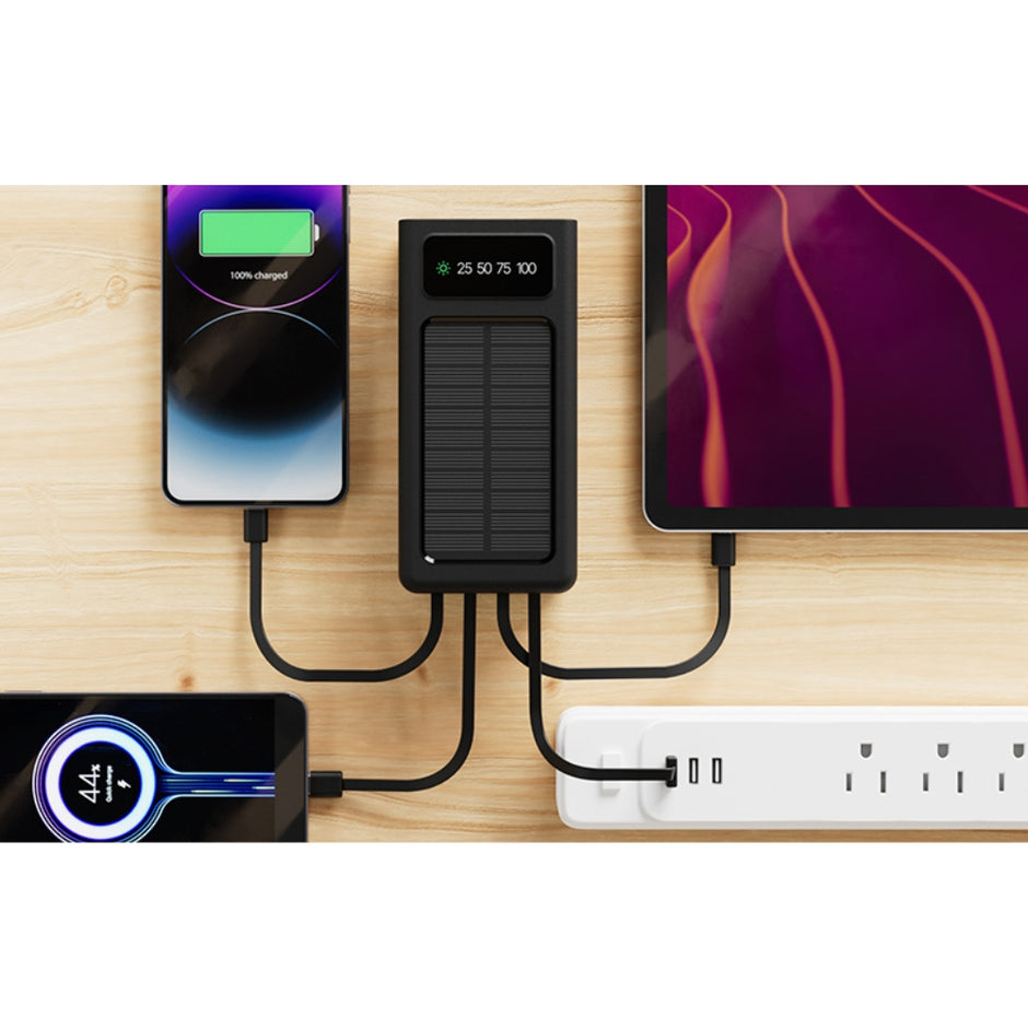 Power Bank 30.000 mAh con Panel Solar Xtech XPB-300 Multiples Puertos, Linterna