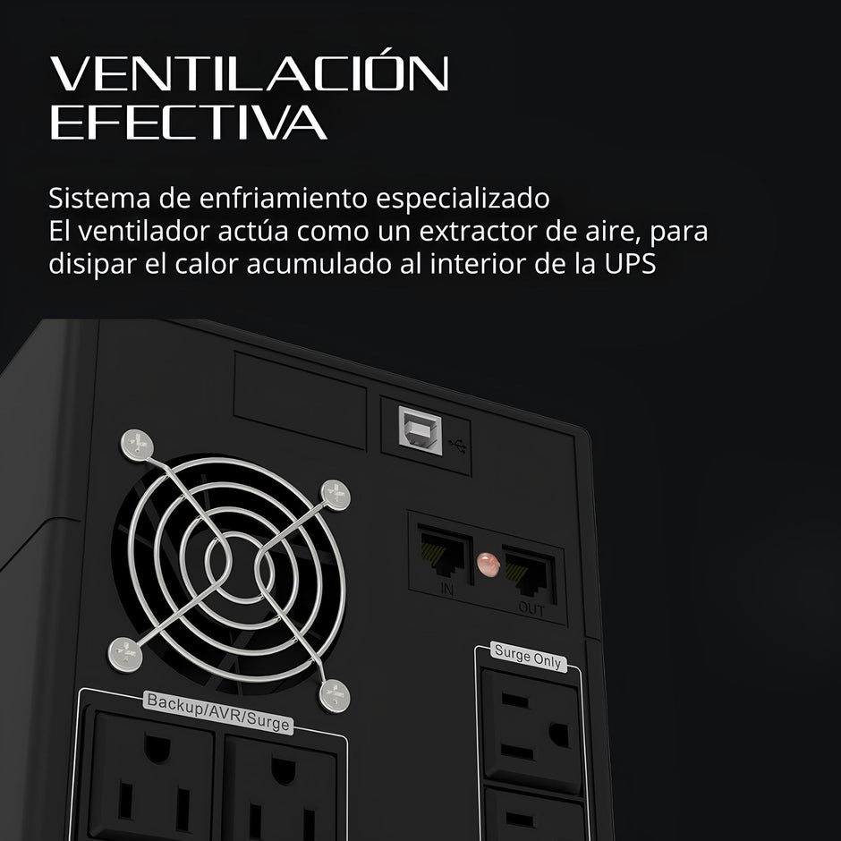 UPS Interactiva Forza NT-2401PRO 2400VA 1200W con 10 Tomas, Regulador AVR y Puerto RJ45