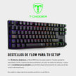 Teclado Gamer Mecanico T-dagger Bora Lite Rainbow con Switch Red, Negro/Gris