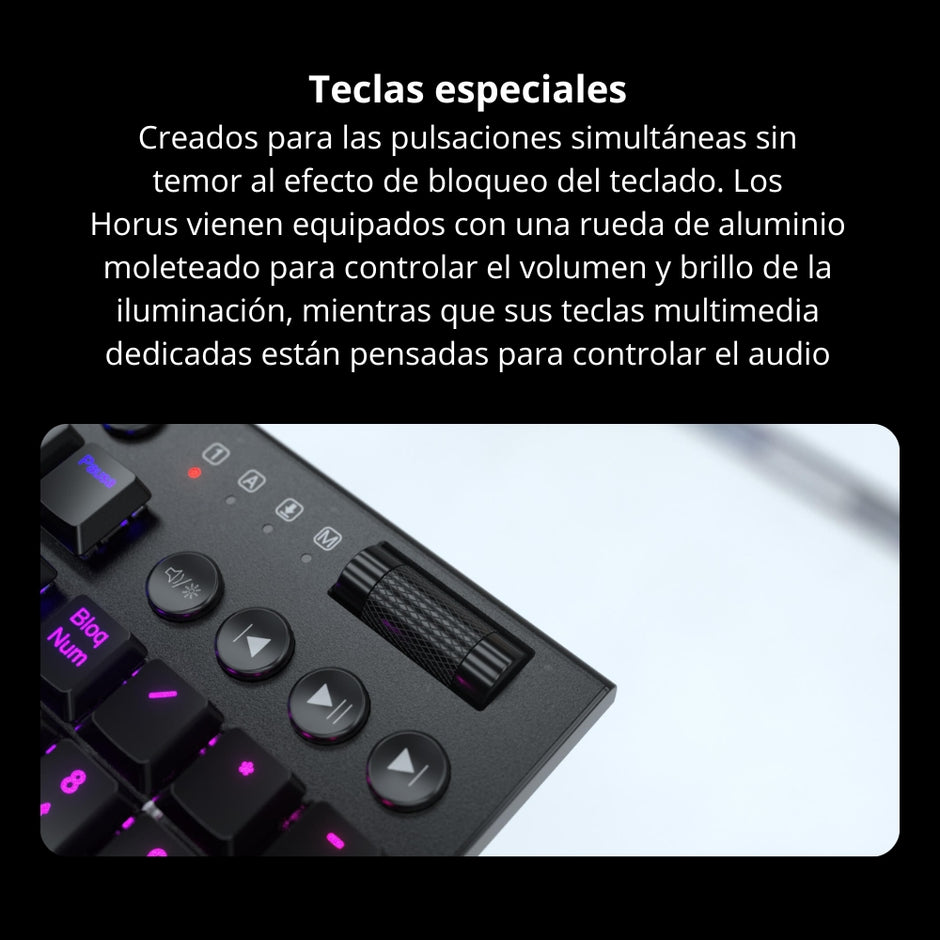 Teclado Gamer Mecanico Redragon Horus TKL Inalambrico Bajo Perfil Switch Red - Negro