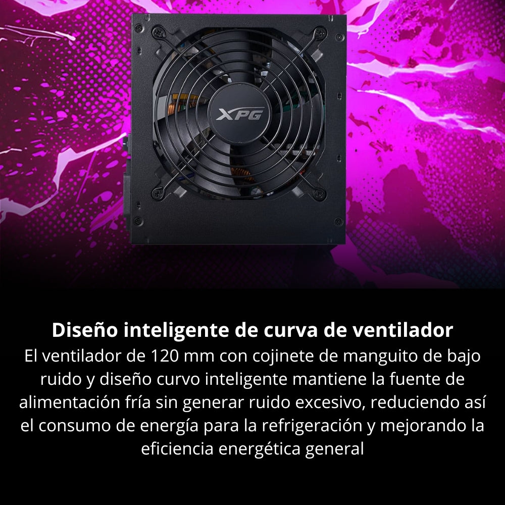 Fuente De Poder Gamer XPG Probe 700W Real 80 Plus Bronze ATX, con Ventilador 120mm y Protección Completa