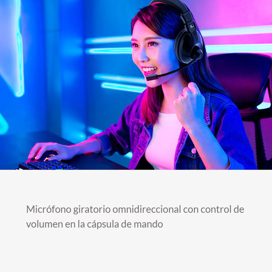 Xtech XTH-500 Audífonos Gamer Estéreo con Micrófono y Conexión Dual 3.5 mm