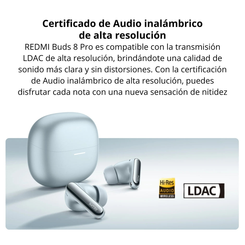 Audífonos Inalámbricos Xiaomi Redmi Buds 8 Pro TWS Bluetooth ANC 55dB Micrófono Triple con IA - Blanco