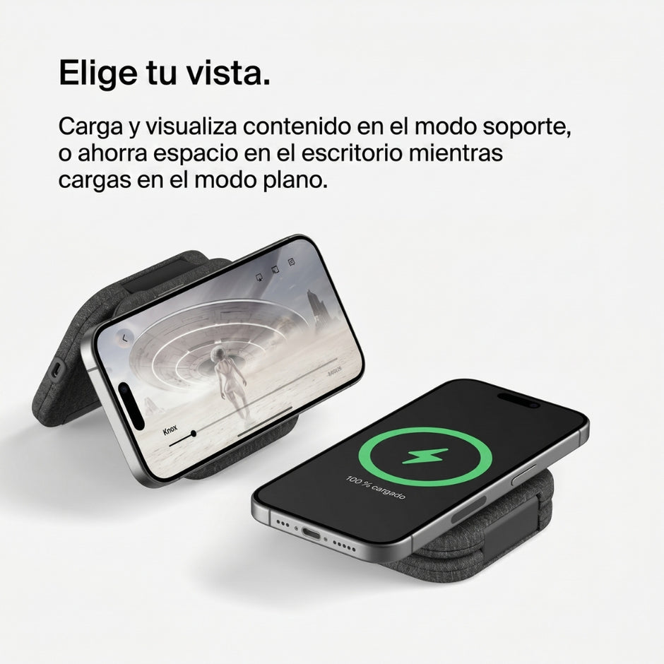 Cargador Inalámbrico Belkin 2 en 1 Magnetic Travel Pad Qi2 WIZ026ttBK 15W iPhone AirPods Carga Rápida
