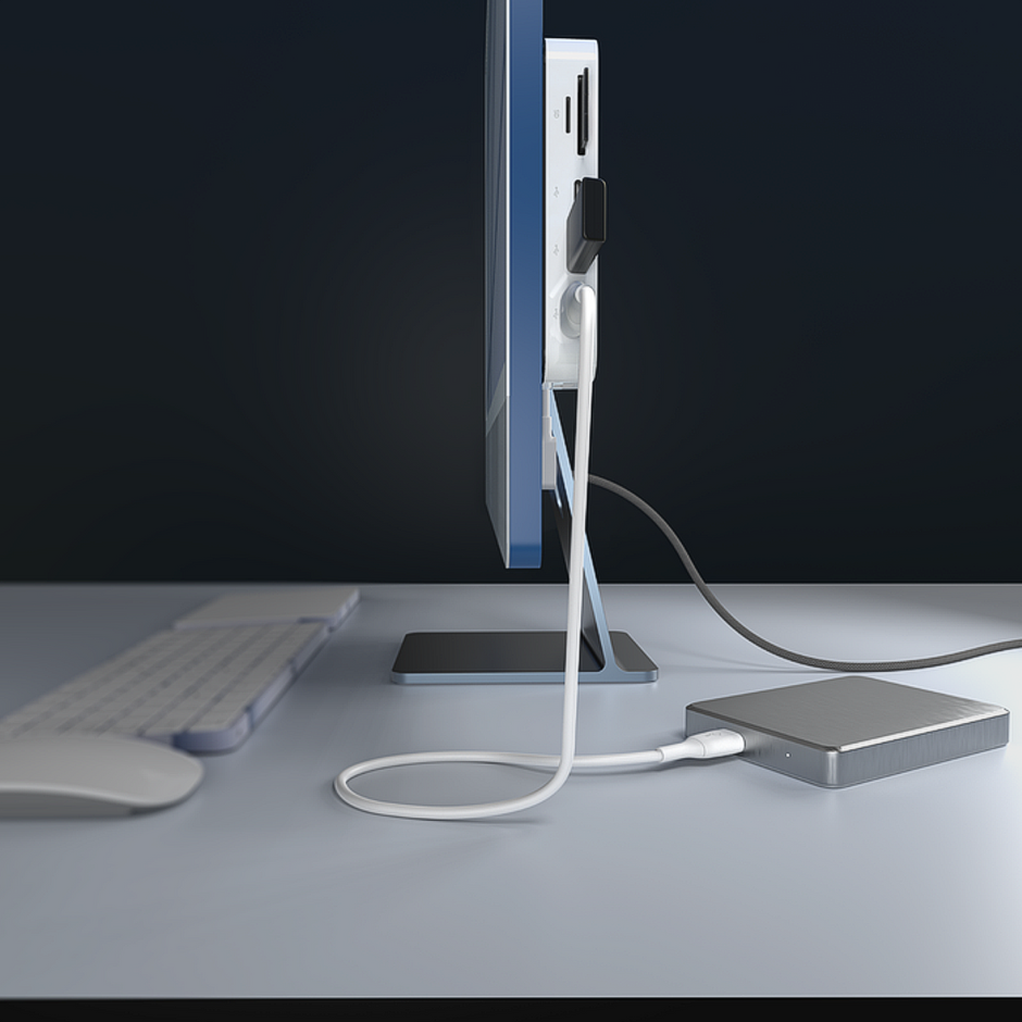 Hub USB-C Belkin INC011btWH 6 en 1 con Ethernet Gigabit, SD, microSD y USB 10Gbps Blanco