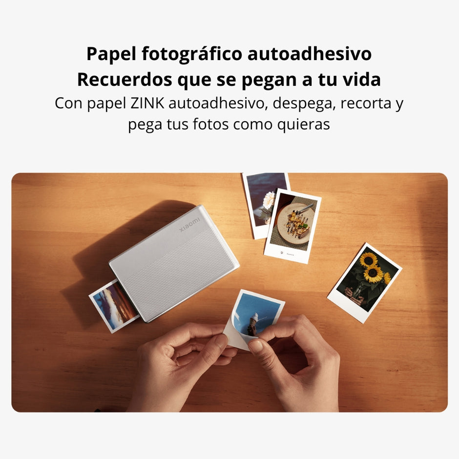 Impresora Fotográfica Xiaomi Portable Photo Printer 1S ZINK Bluetooth 5.2, Fotos Adhesivas 50x76mm - Blanco
