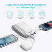 Batería Power Bank Anker Zolo 10000mAh Carga Rápida 30W Cables USB-C + Lightning Integrados iPhone - Negro