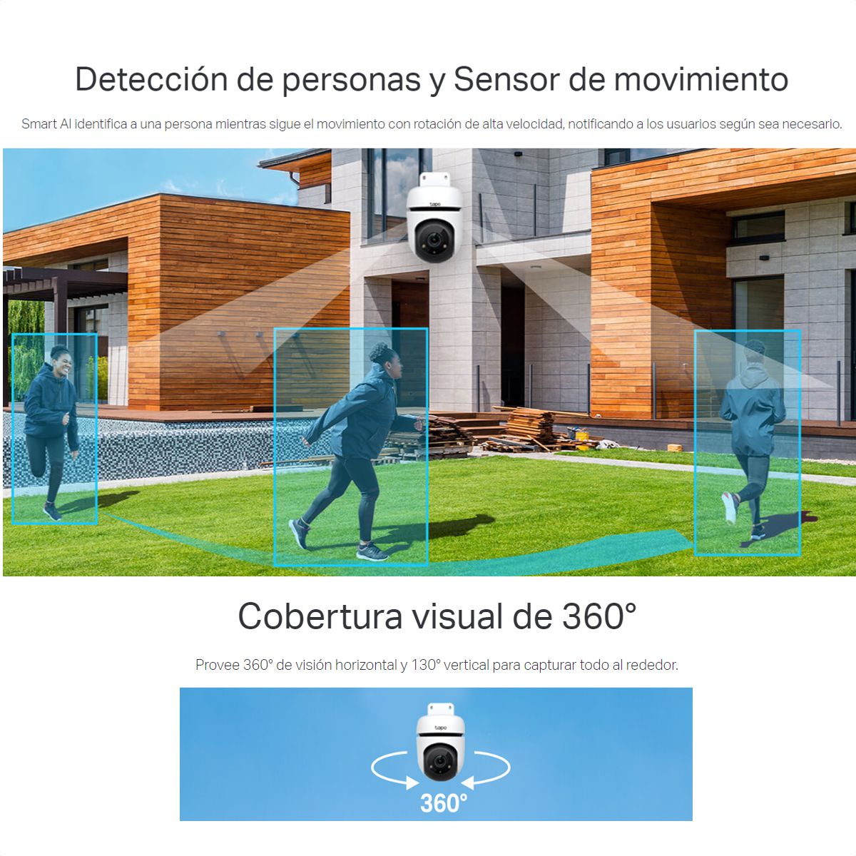 Cámara Seguridad Exterior TP-Link Tapo C500 Wi-Fi 1080p Rotación 360° IP65 Rastreo Inteligente Alarma + Micro SD 128GB