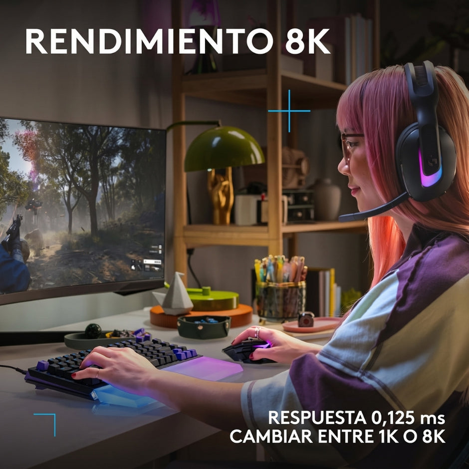 Teclado Gamer Mecanico Logitech G512 X 75 Switch Tactil + Reposamuñecas Logitech Palm Rest - Negro