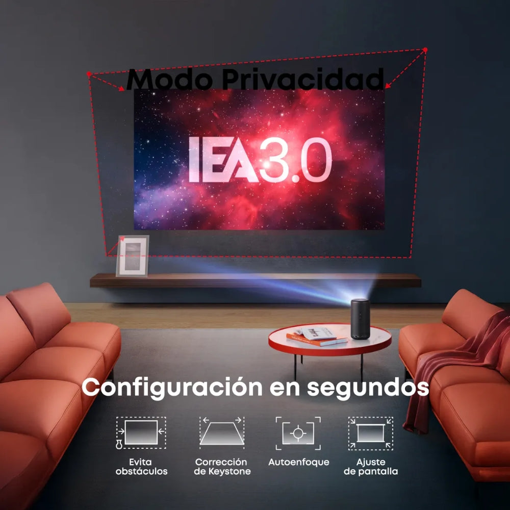 Proyector Portátil Nebula Capsule 3 Láser 1080p 200 Lumens ISO Hasta 120” Google TV Batería Dolby Digital