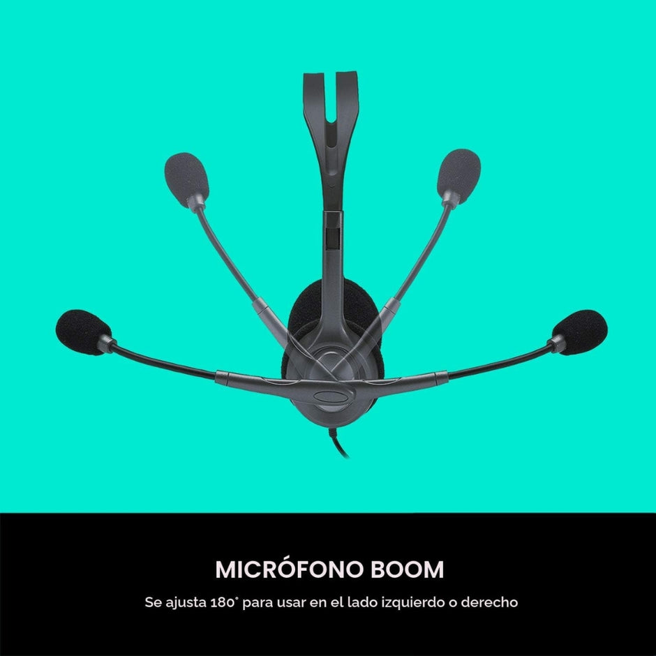 Audífonos Diadema Logitech H111 Estéreo Micrófono Reducción Ruido Conector 3.5mm PC Tablet Celular - Gris
