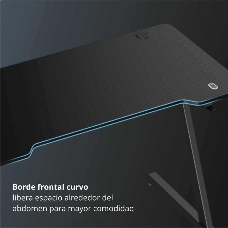 Escritorio Gamer TechGo MPCG-07 Diseño Z Superficie Texturizada 120cm*60cm Portavasos Soporte Diadema