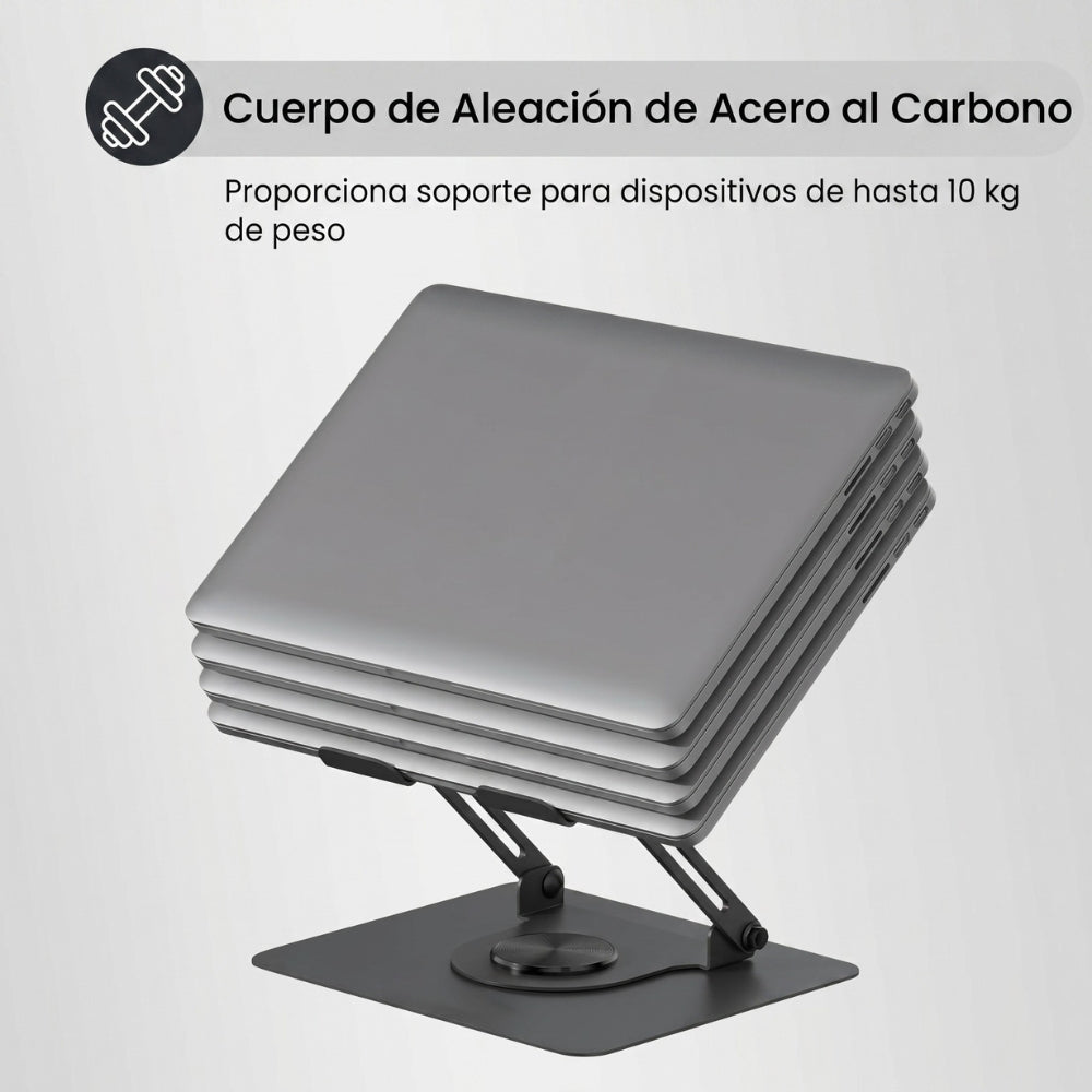 Base Portátil Plegable Metálica Unitec LS-070 Elevada con Giro 360° Superficie Antideslizante