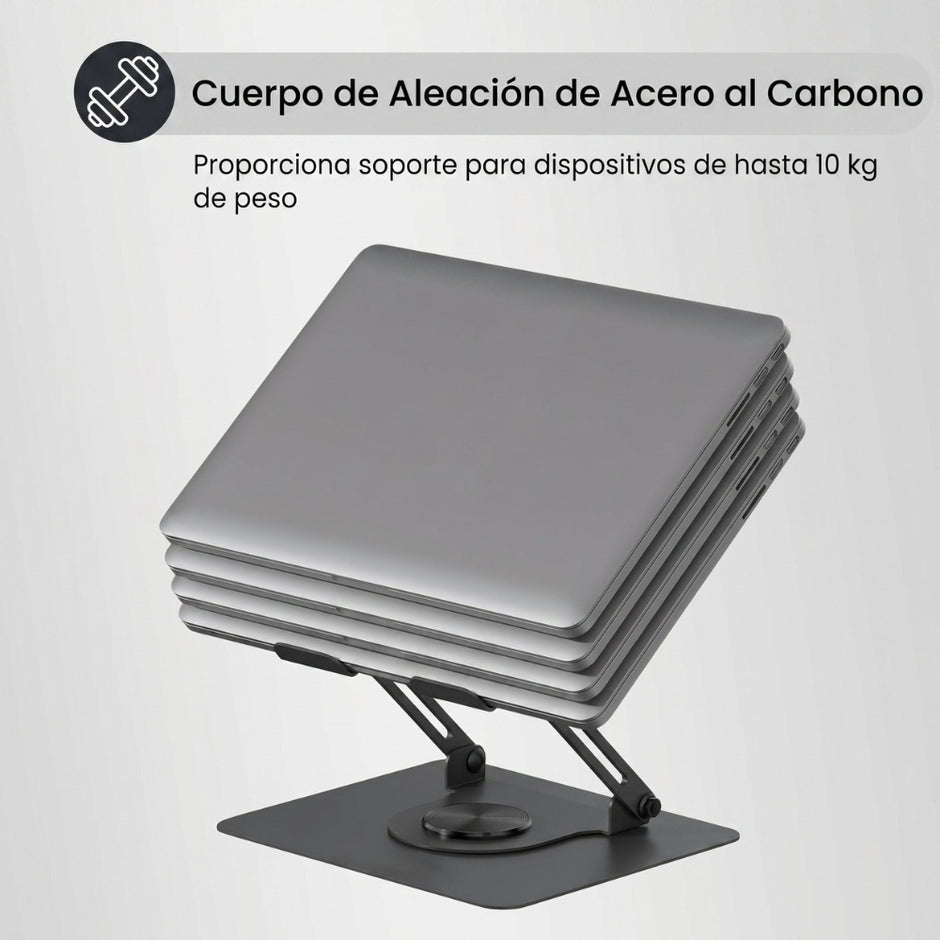 Base Portátil Plegable Metálica Unitec LS-070 Elevada con Giro 360° Superficie Antideslizante