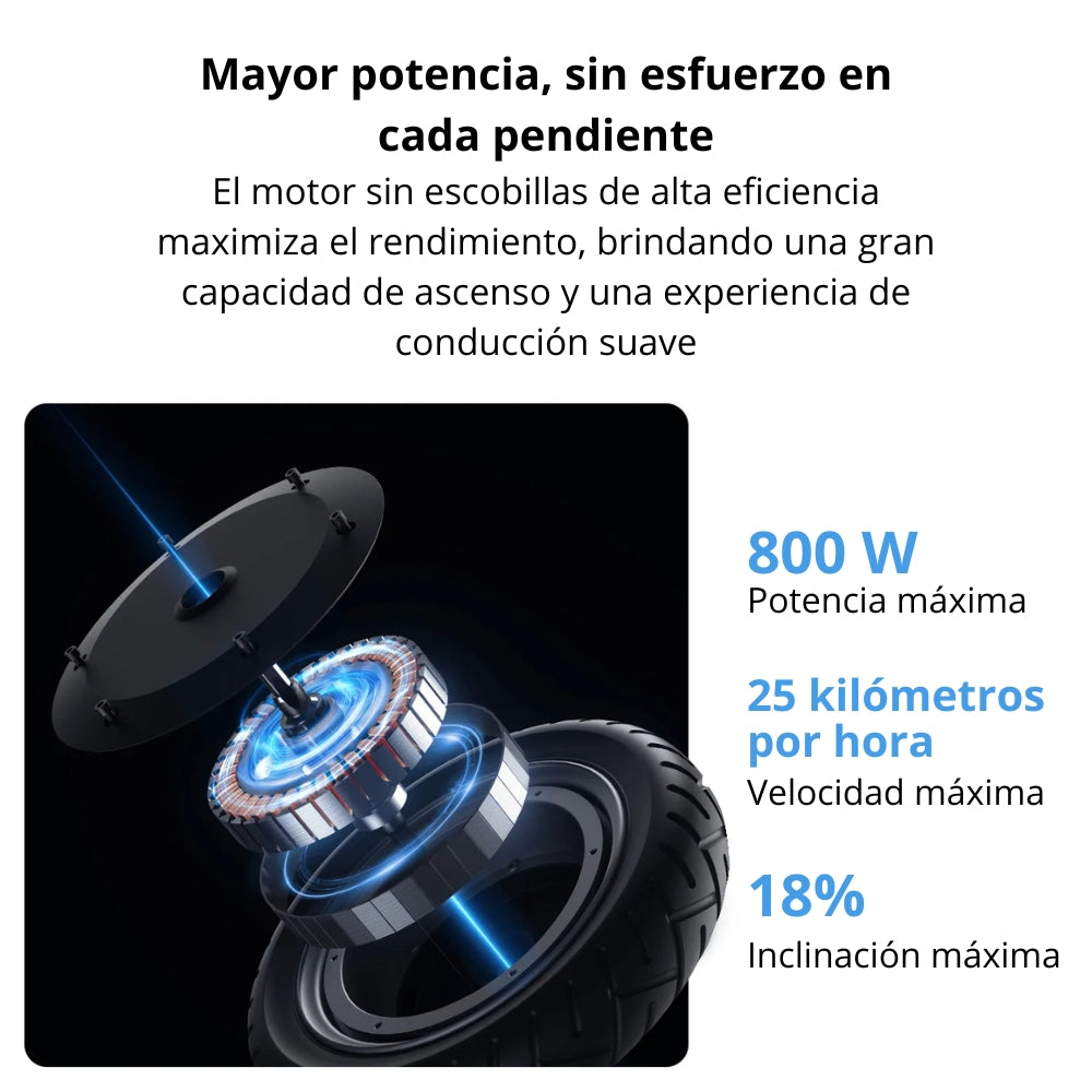 Patineta Eléctrica Xiaomi Scooter 6 Llantas 12” Max 800W Autonomía 45km Suspensión Doble E-ABS IPX5
