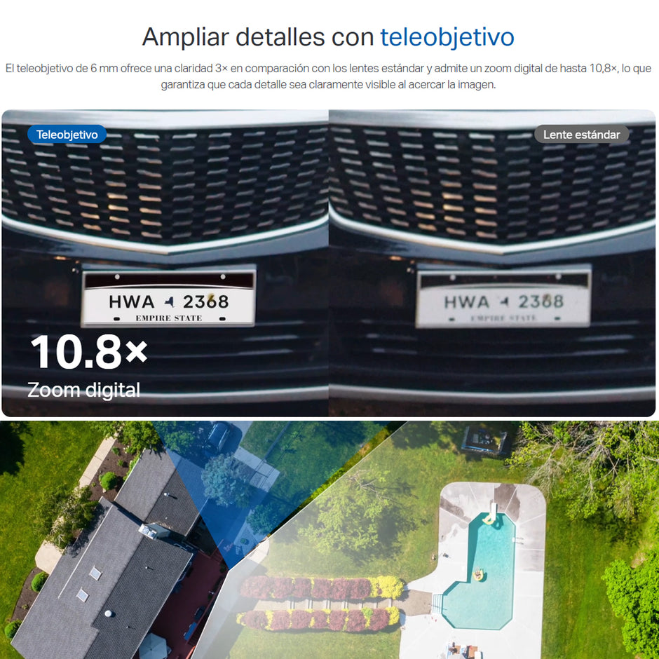 Cámara Seguridad WiFi TP-Link Tapo C246D Doble Lente 2K Exterior IP65 Visión Nocturna Color Alertas IA + Micro SD 128GB