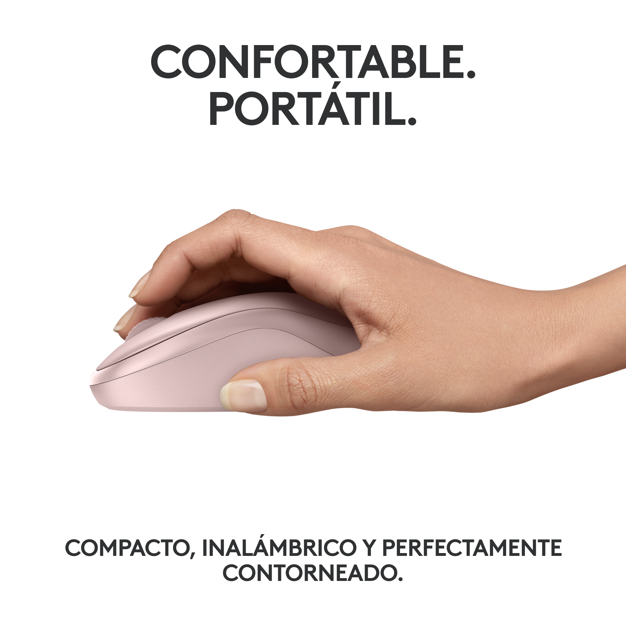 Logitech M240 Silent Ratón Bluetooth Inalámbrico 90% Más Silencioso Compacto y Cómodo - Rosa