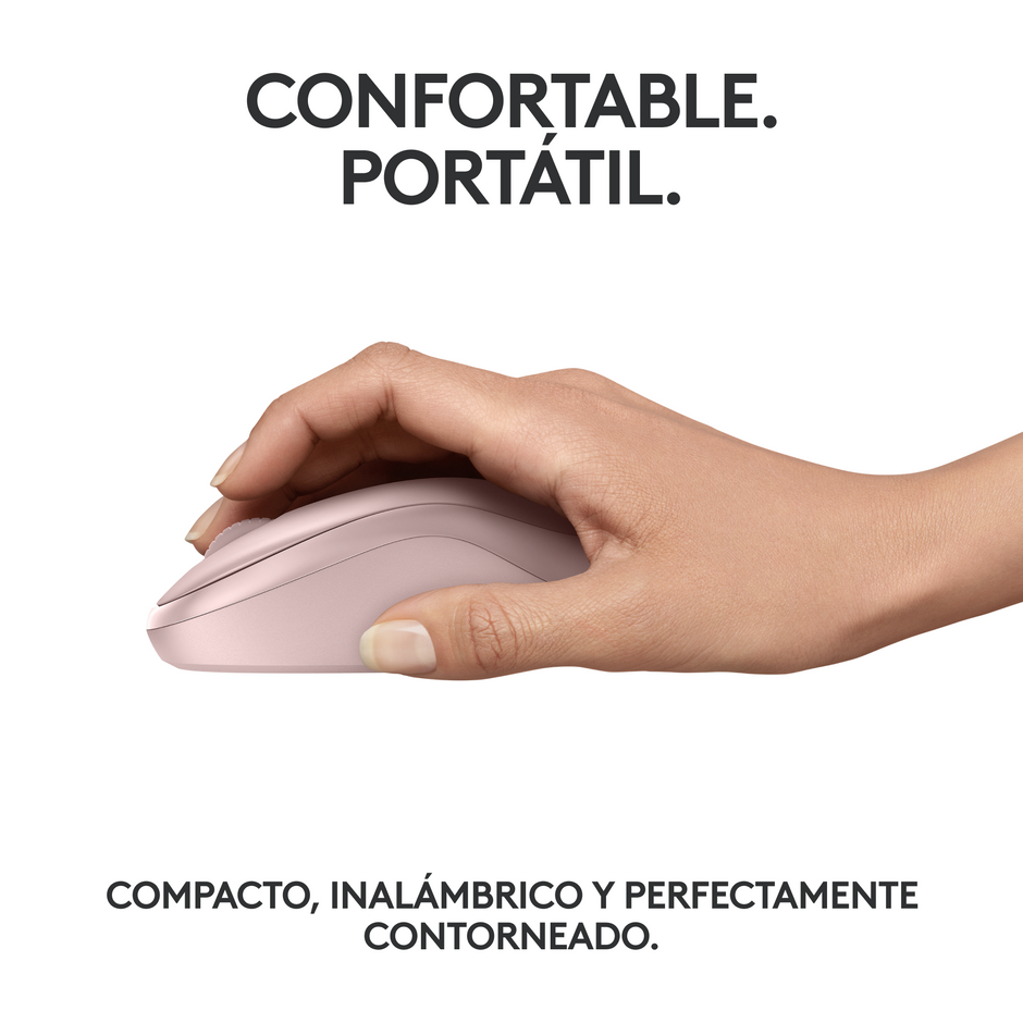 Logitech M240 Silent Ratón Bluetooth Inalámbrico 90% Más Silencioso Compacto y Cómodo - Rosa
