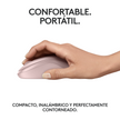 Logitech M240 Silent Ratón Bluetooth Inalámbrico 90% Más Silencioso Compacto y Cómodo - Rosa