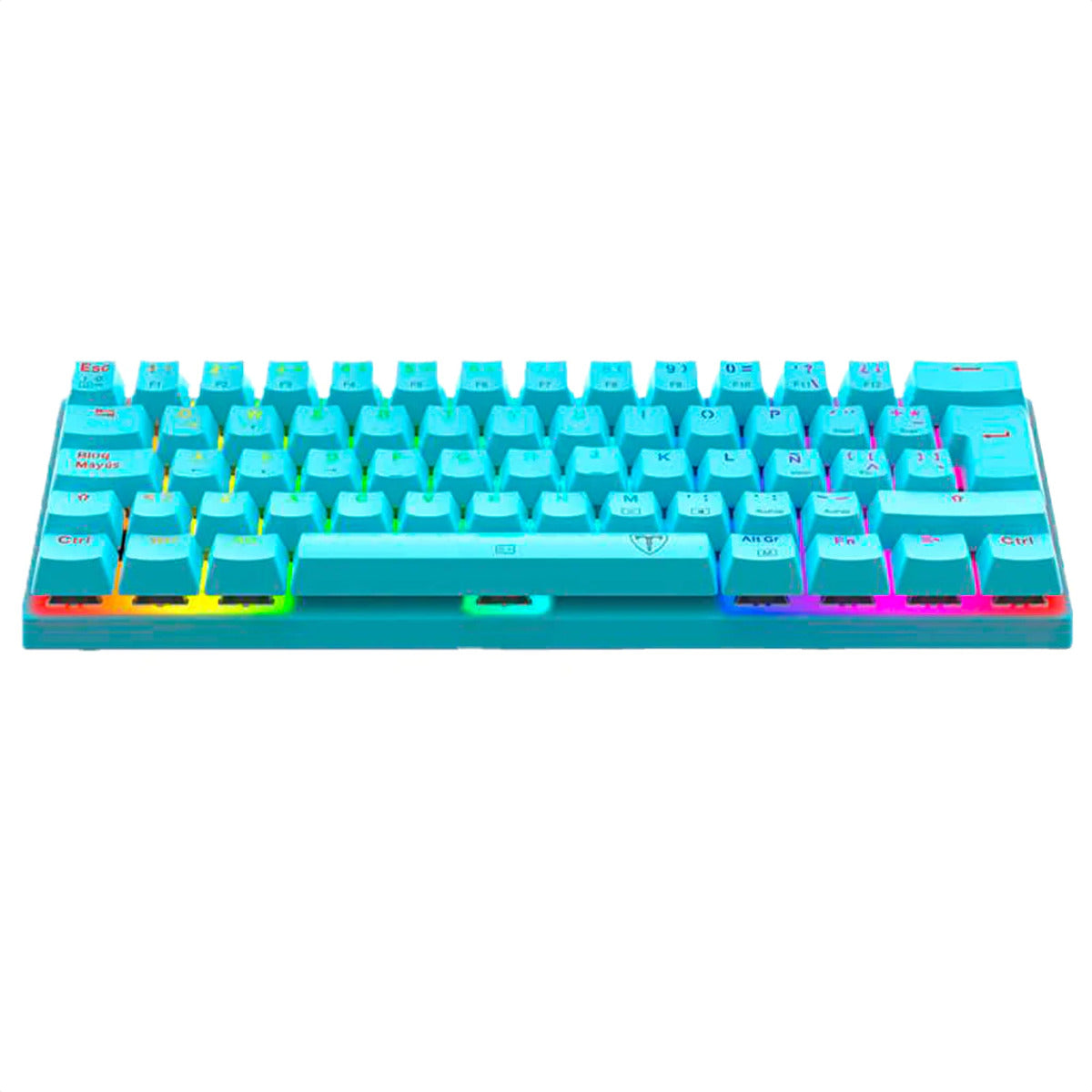 Teclado Mecánico 60%, T-dagger Arena Blue Tgk321b Rgb, Español, Red Switch