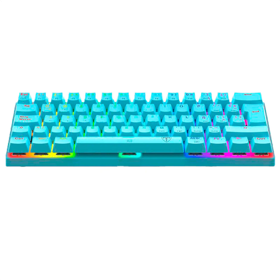 Teclado Mecánico 60%, T-dagger Arena Blue Tgk321b Rgb, Español, Red Switch