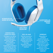 Diadema Gamer Alámbrica Logitech G335 Micrófono Flip to Mute Plug 3.5mm PC PS5 Xbox Switch - Blanco
