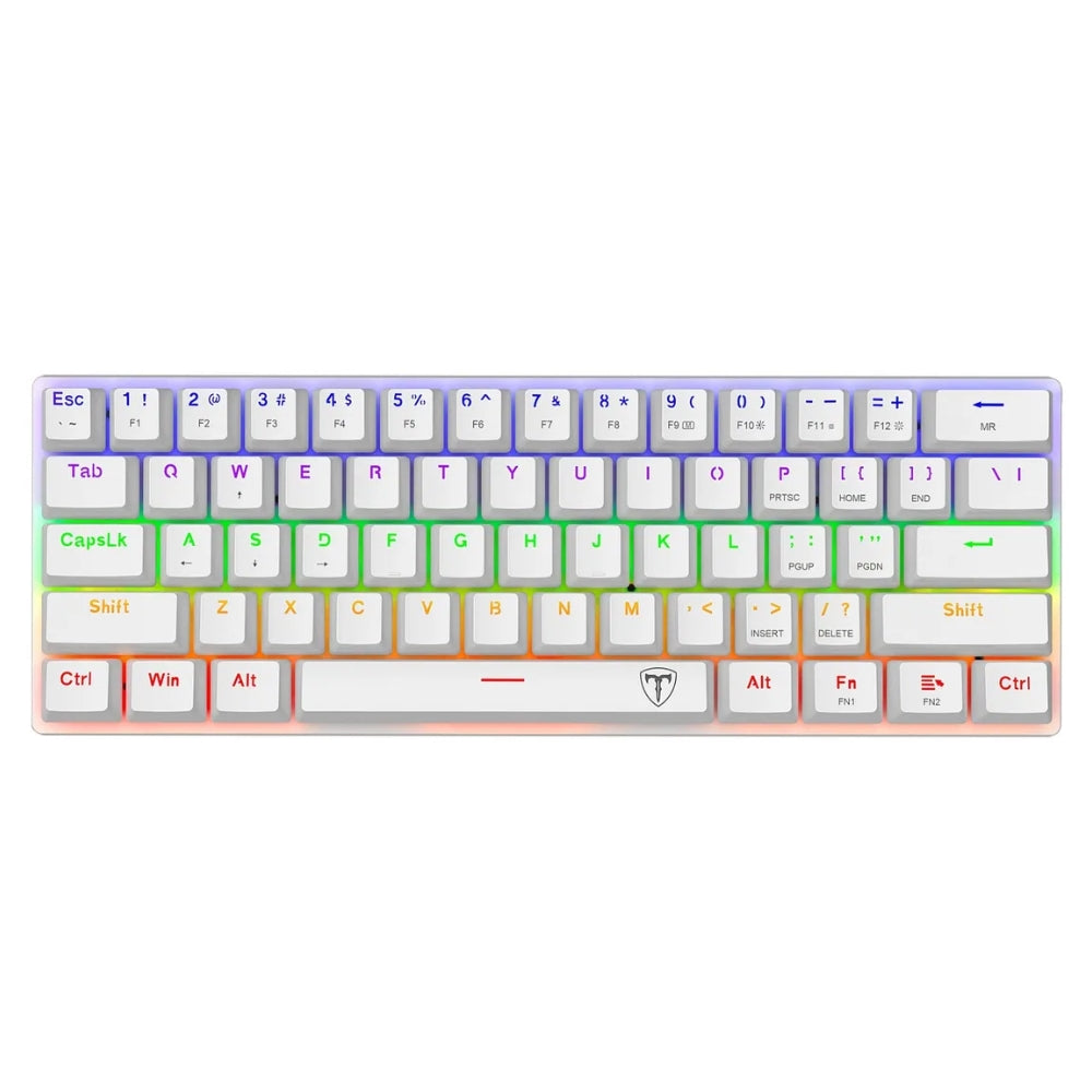T-Dagger Teclado Mecánico T-TGK321 Arena Lite Switch Red 60% Rainbow Español LAT Blanco antighosting RGB