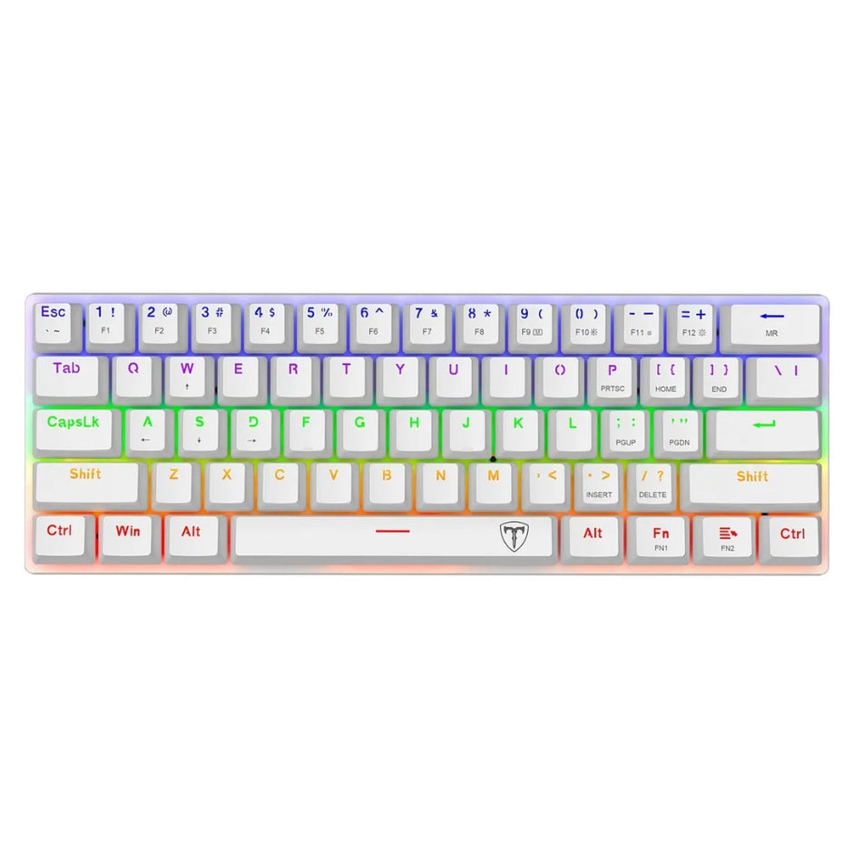T-Dagger Teclado Mecánico T-TGK321 Arena Lite Switch Red 60% Rainbow Español LAT Blanco antighosting RGB