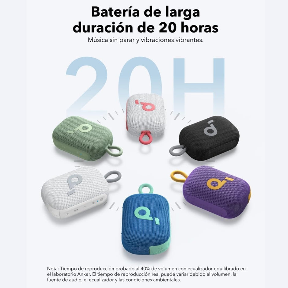 Parlante Bluetooth 5.4 Anker Soundcore Select 4 Go Portátil 5W IP67 Impermeable Batería 20h, Blanco