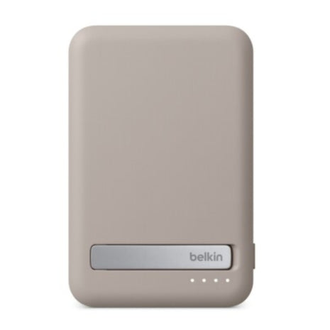Batería Portátil Power Bank Belkin BoostCharge Pro 5000mAh MagSafe Qi2 Carga Rápida 15W y Stand - Beige