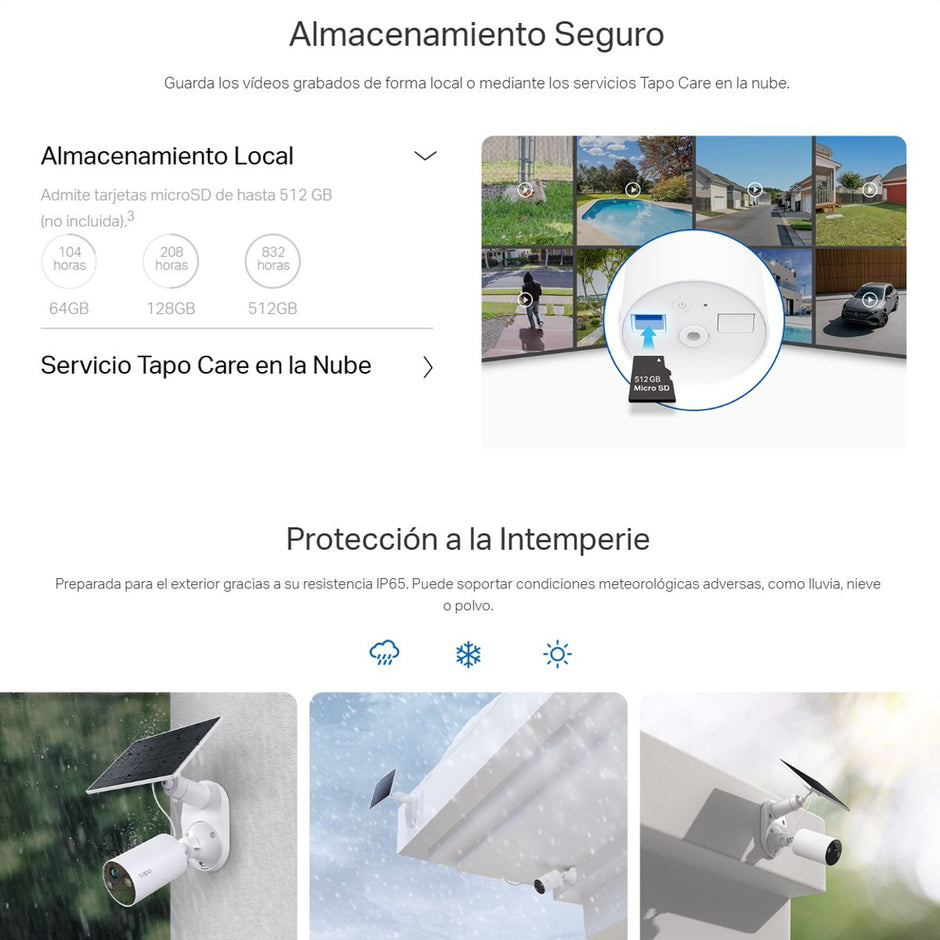 Cámara de Vigilancia Tp-Link Tapo C410 Kit Con Panel Solar, Batería Recargable y Detección IA