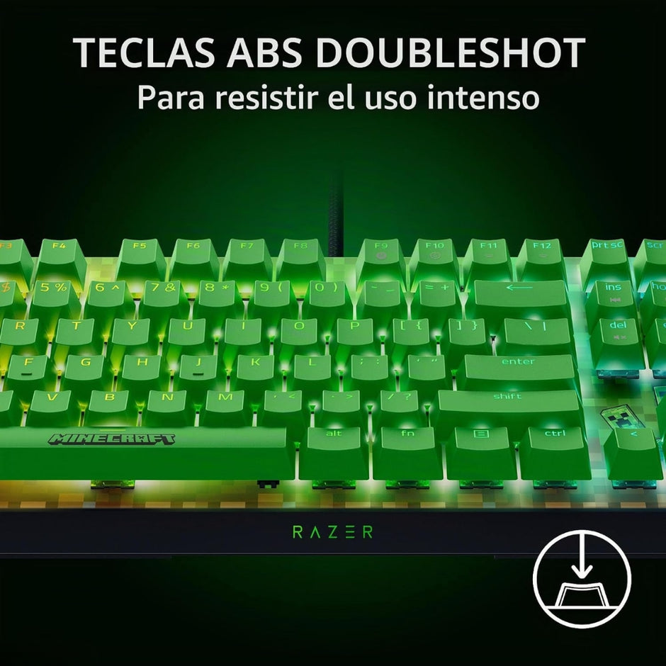 Teclado Gamer Mecanico Razer Blackwidow V4 X Edicion Minecraft