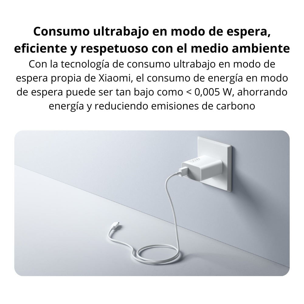 Combo Xiaomi Turbo Cargador 100W + Cable 1M USB a USB-C / 100% Original - Blanco