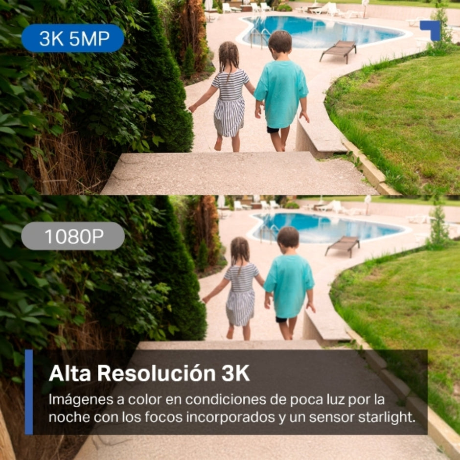 Cámara WiFi TP-Link Tapo C530WS 360° 3K 5MP para Exteriores con Visión Nocturna a Color y Detección IA Avanzada
