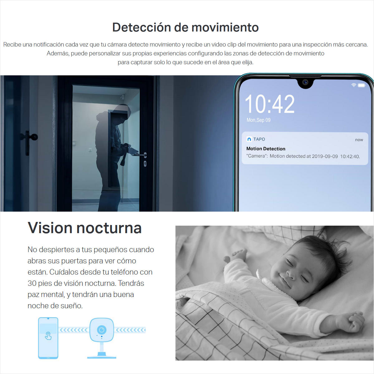 Cámara De Seguridad Wifi, Full Hd, Audio, TP-Link Tapo TC60