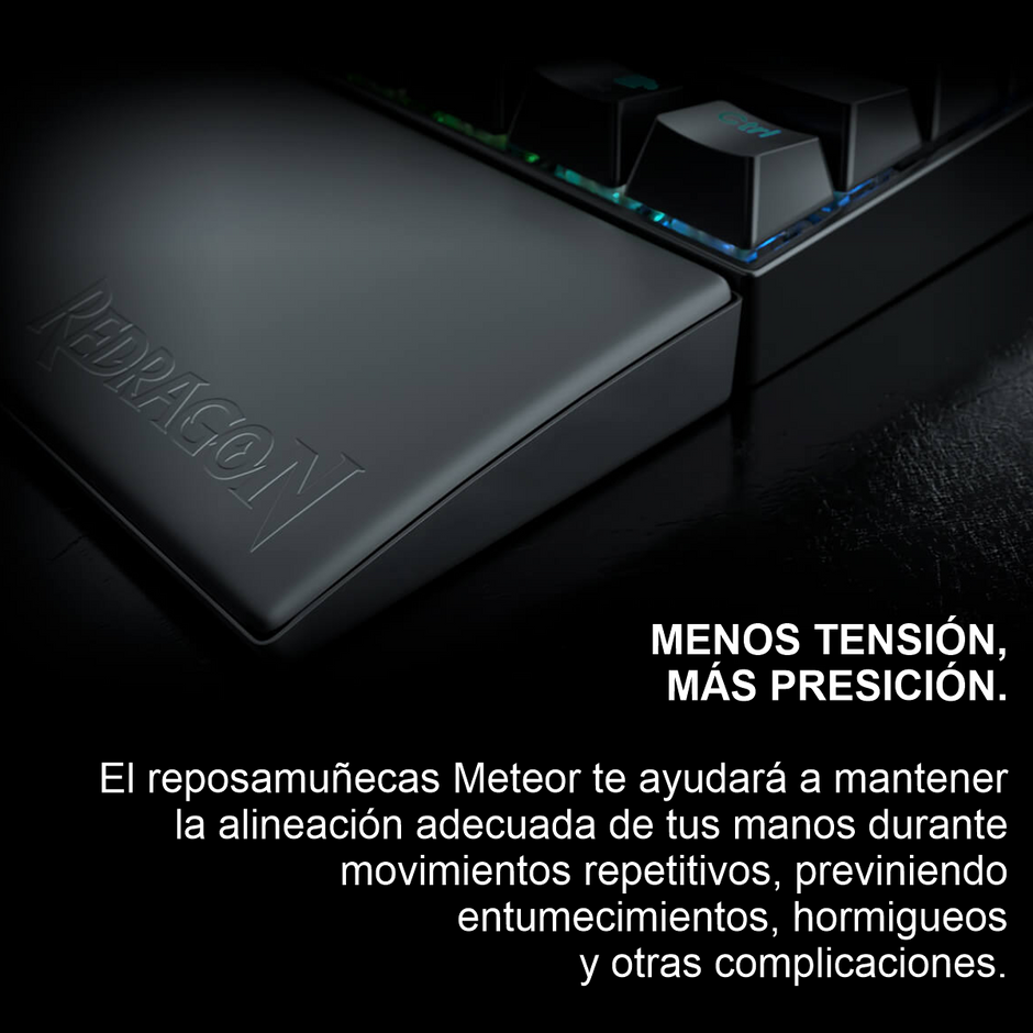 Reposamuñecas Gamer Redragon Meteor PO35 S Ergonómico Memory Foam Antideslizante 28.9 X 7.3 X2.0 CM