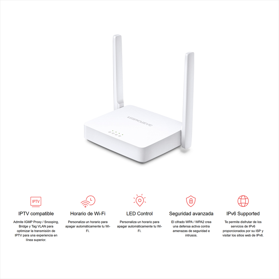Mercusys Mw302r, Router Wifi Multi-modo Repetidor N 300mbps / 5 dBi