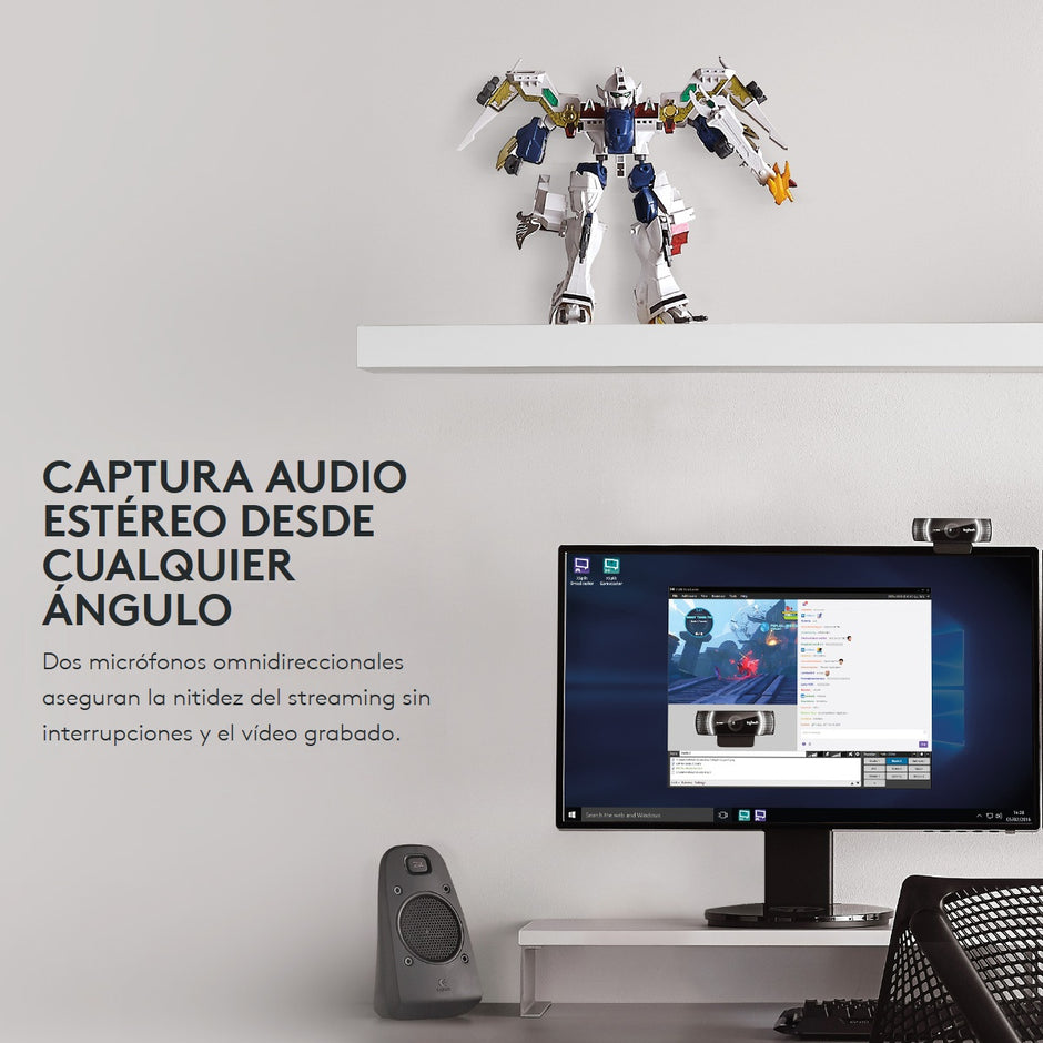 Cámara Web Logitech C922 Pro Stream Webcam 1080p Con Trípode