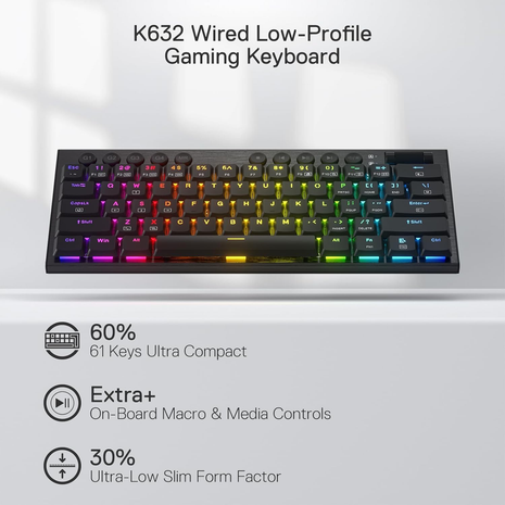 Teclado Mecanico Redragon Horus Mini K632-rgb 60%