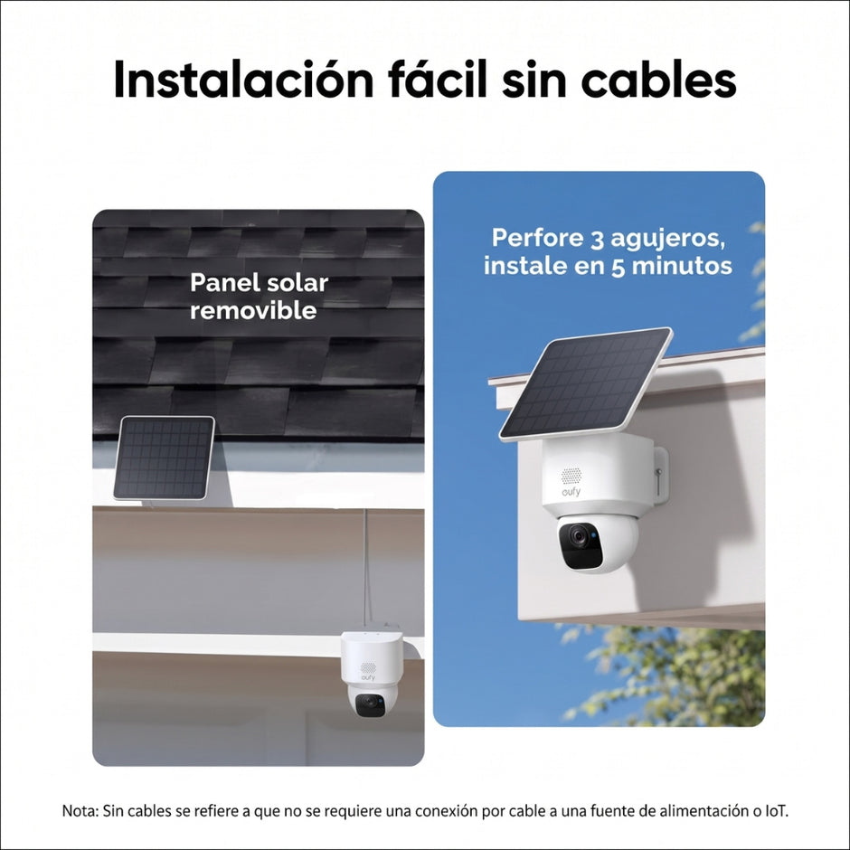 Cámara de Seguridad Wi‑Fi Panel Solar Eufy SoloCam E30 2K Seguimiento IA 360° Visión Nocturna IP65