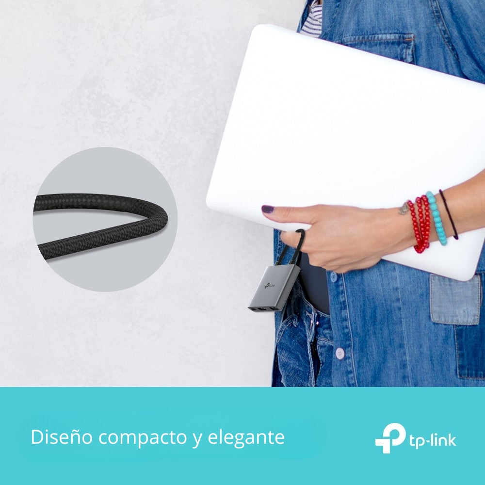 Hub USB-C TP-Link UH3020C 3 en 1 con HDMI 4K, 2x USB 3.0, USB-C PD 100W y Conexión LAN Para Laptop y PC