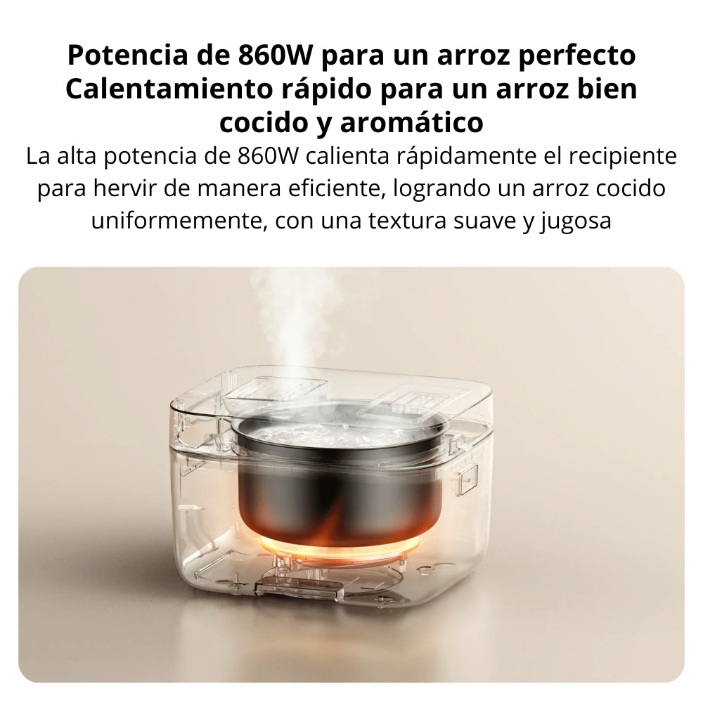 Arrocera Xiaomi Multifunctional Rice Cooker 4L 860W, Cocción Rápida 30 Minutos, 10 Funciones - Blanco