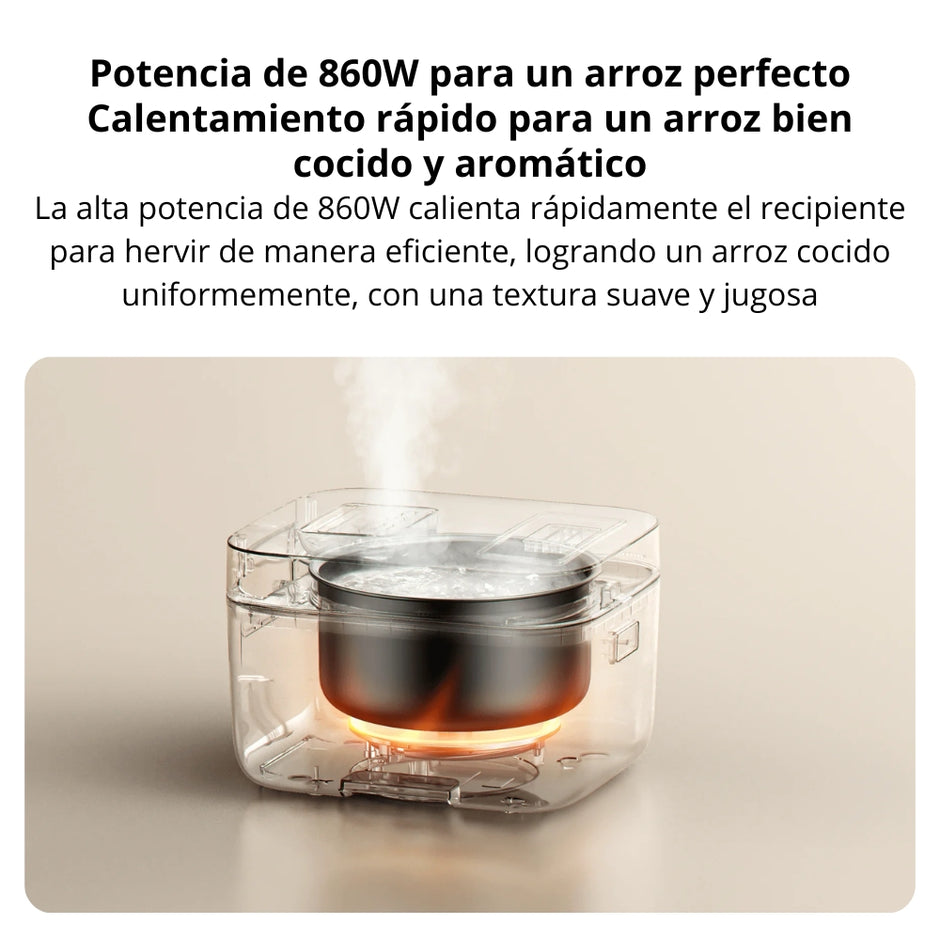 Arrocera Xiaomi Multifunctional Rice Cooker 4L 860W, Cocción Rápida 30 Minutos, 10 Funciones - Blanco
