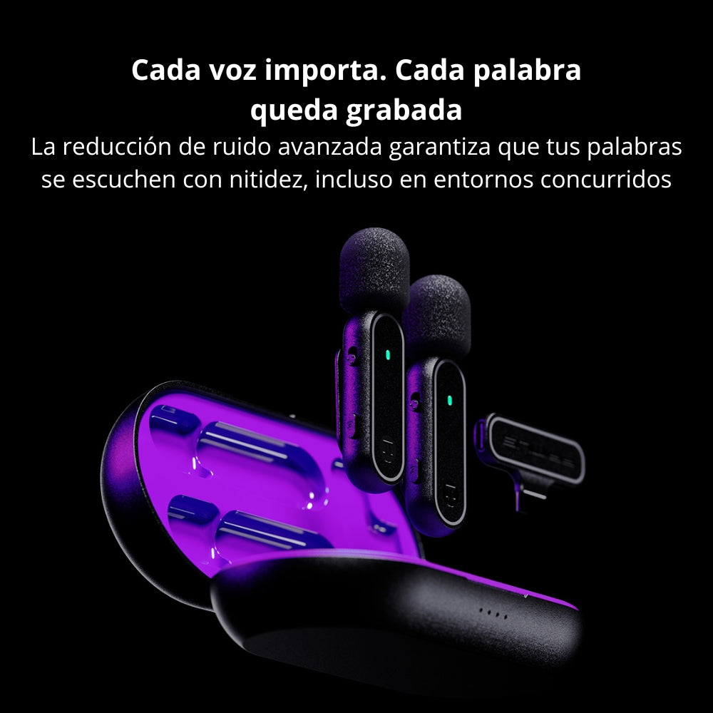 Set Micrófonos de Solapa Primus VOX01 Inalambricos USB-C