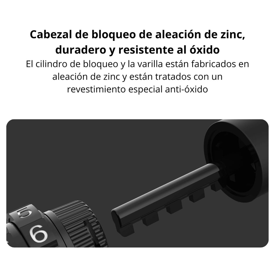 Guaya de Seguridad Xiaomi Electric Scooter Cable Lock Cable Acero 1200mm Código 5 Dígitos 1500N - Negro