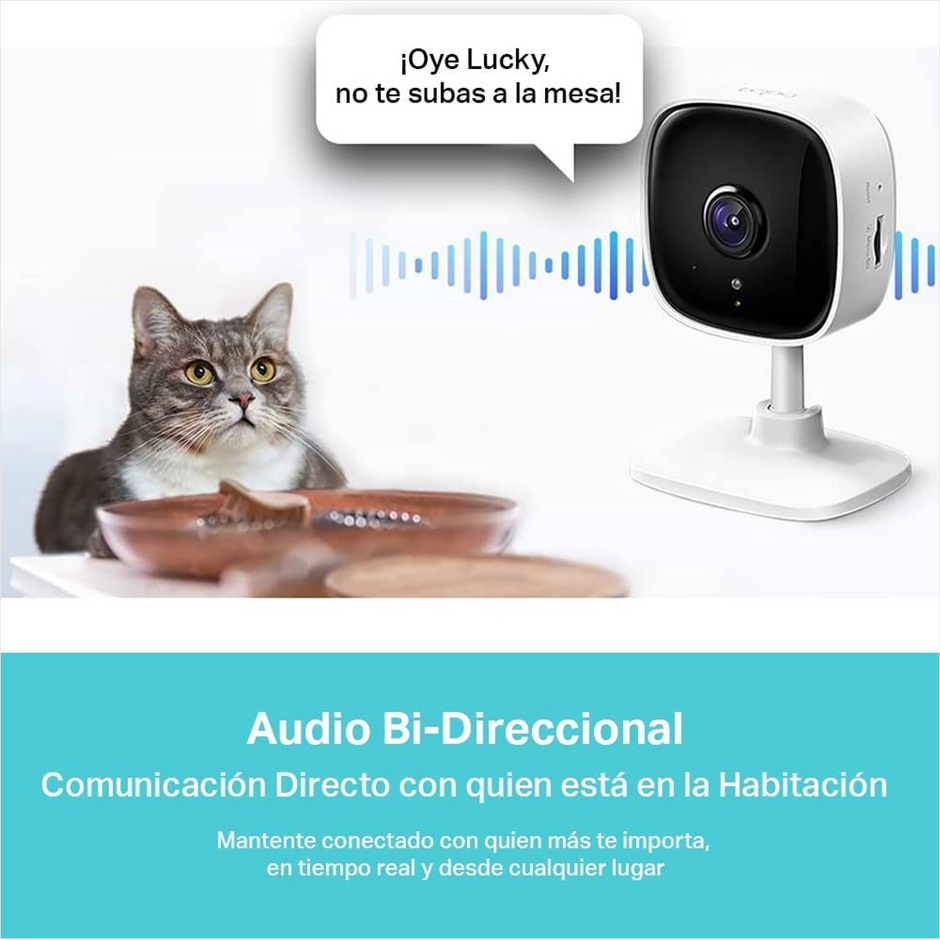 Cámara WiFi TP-Link Tapo C110 2K 3MP Visión Nocturna Alarma con Luz y Sonido + Micro SD 128GB