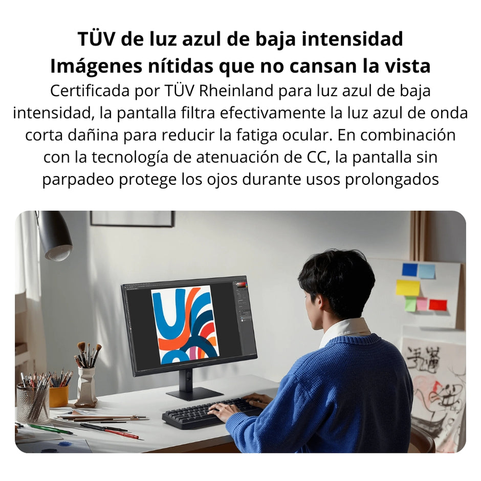 Combo Monitor Xiaomi A27i 2026 IPS 27” FHD 144Hz + Base Elevadora Techgo TDB MDF para Monitor 13-32” hasta 20kg