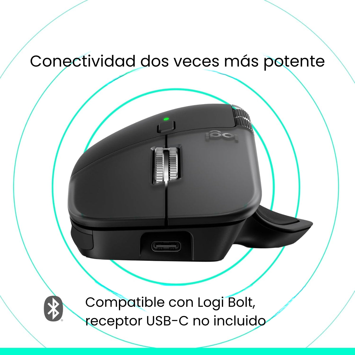 Mouse Inalámbrico Avanzado Logitech MX Master 4 Recargable Bluetooth/Bolt Silent Clics 8000 DPI - Grafito